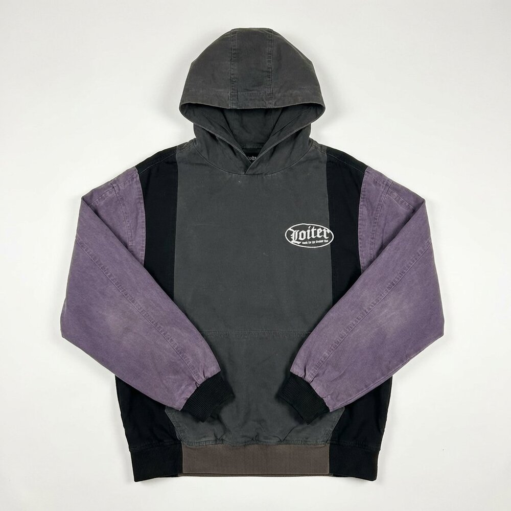 Black Purple Denim LOITER Hoodie